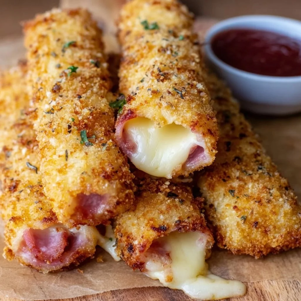 Better Than Takeout: Crispy Baked Ham Cheese Mozzarella Sticks