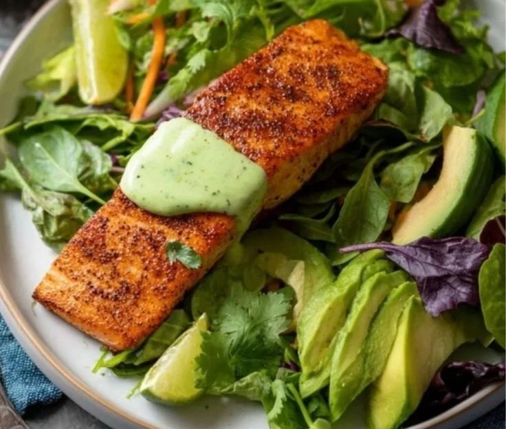 Cajun Salmon Delight: Elevate Your Dinner with Avocado Lime Sauce