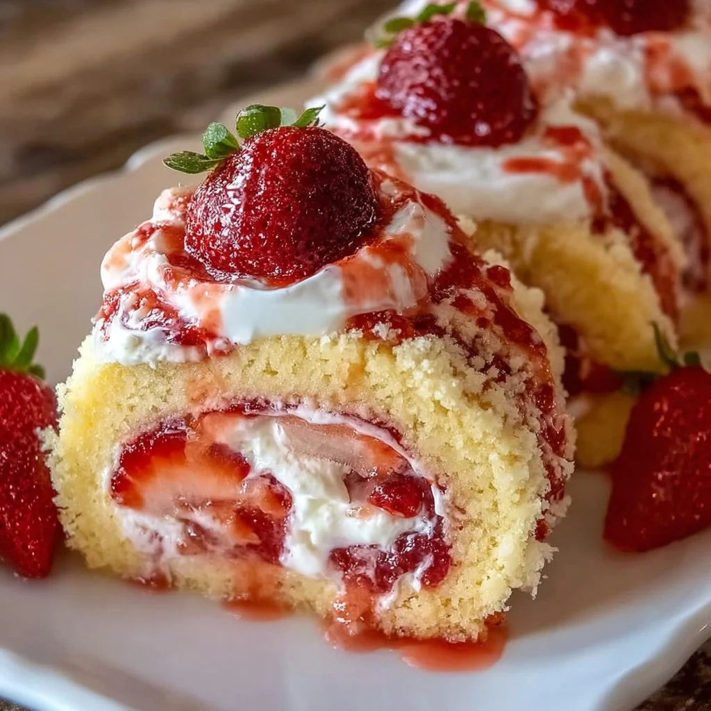 Heavenly Strawberry Shortcake Cheesecake Rolls