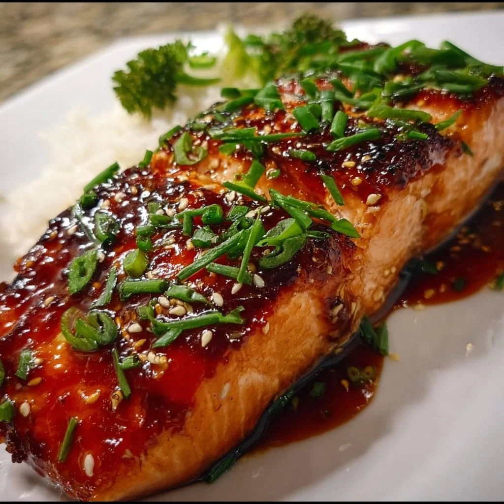 Delicious glazed salmon with honey and soy sauce recipe