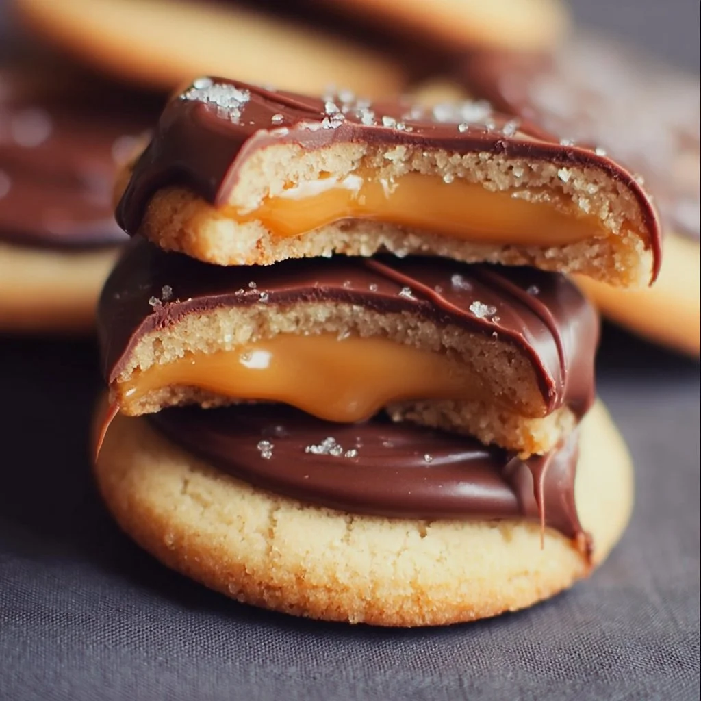 Deliciously baked Twix cookies topped with caramel and chocolate