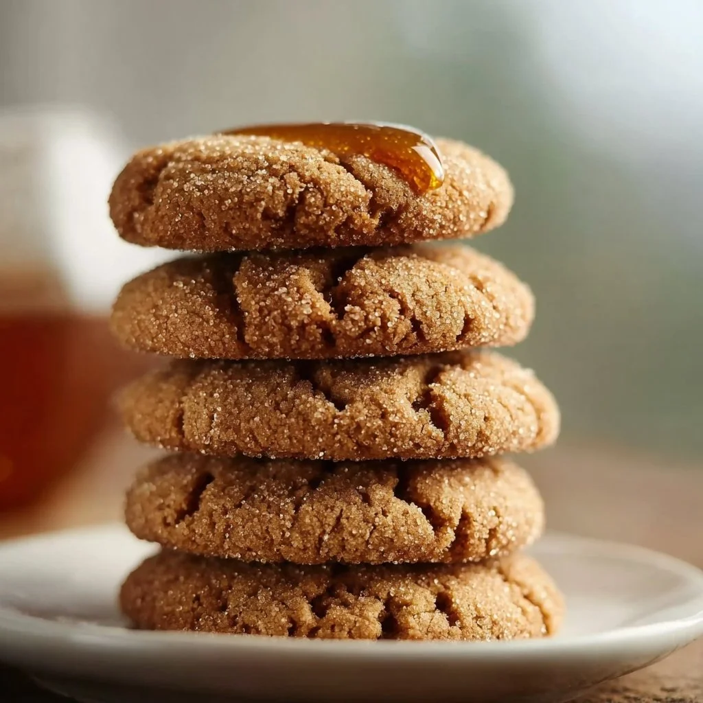 Freshly baked 5-ingredient maple cookies on a cooling rack