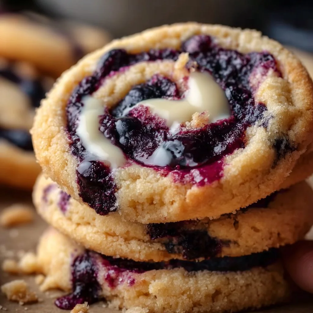 Blueberry Cheesecake Swirl Cookies