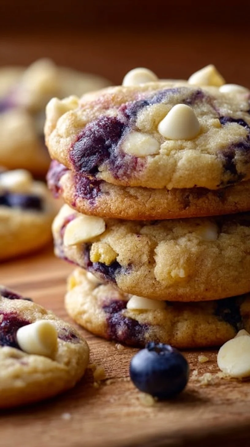 Blueberry Lemon White Chocolate Chip Cookies
