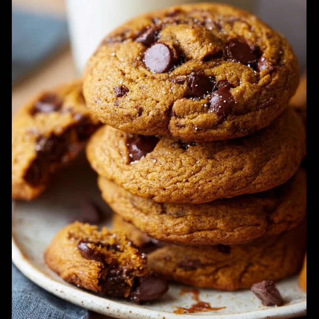 Brown Butter Pumpkin Chocolate Chip Cookies