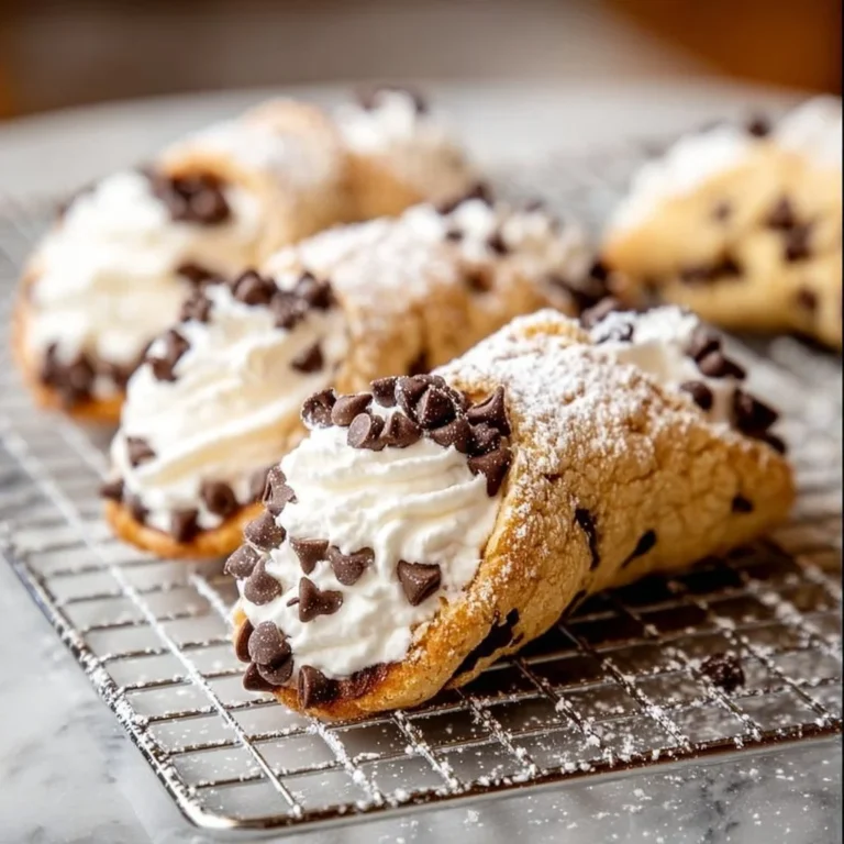 Delicious homemade Cannoli Cookies recipe with cream filling and chocolate chips