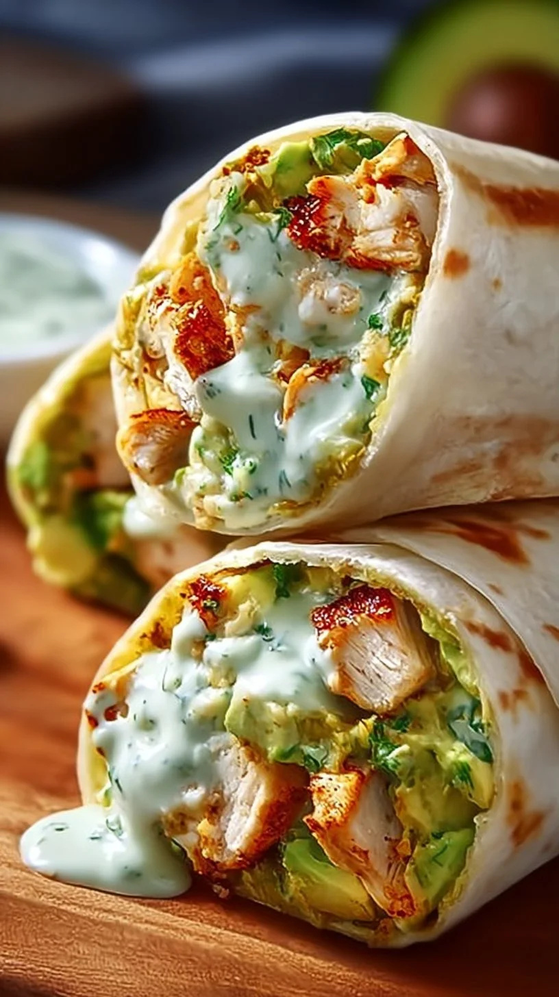Chicken Avocado Ranch Burritos