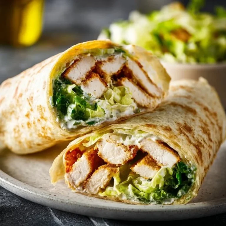 Delicious Chicken Caesar wrap with fresh ingredients and creamy dressing