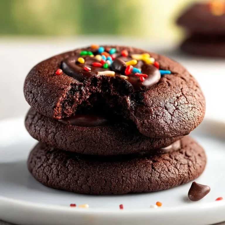 Delicious Cosmic Brownie Cookies topped with colorful sprinkles
