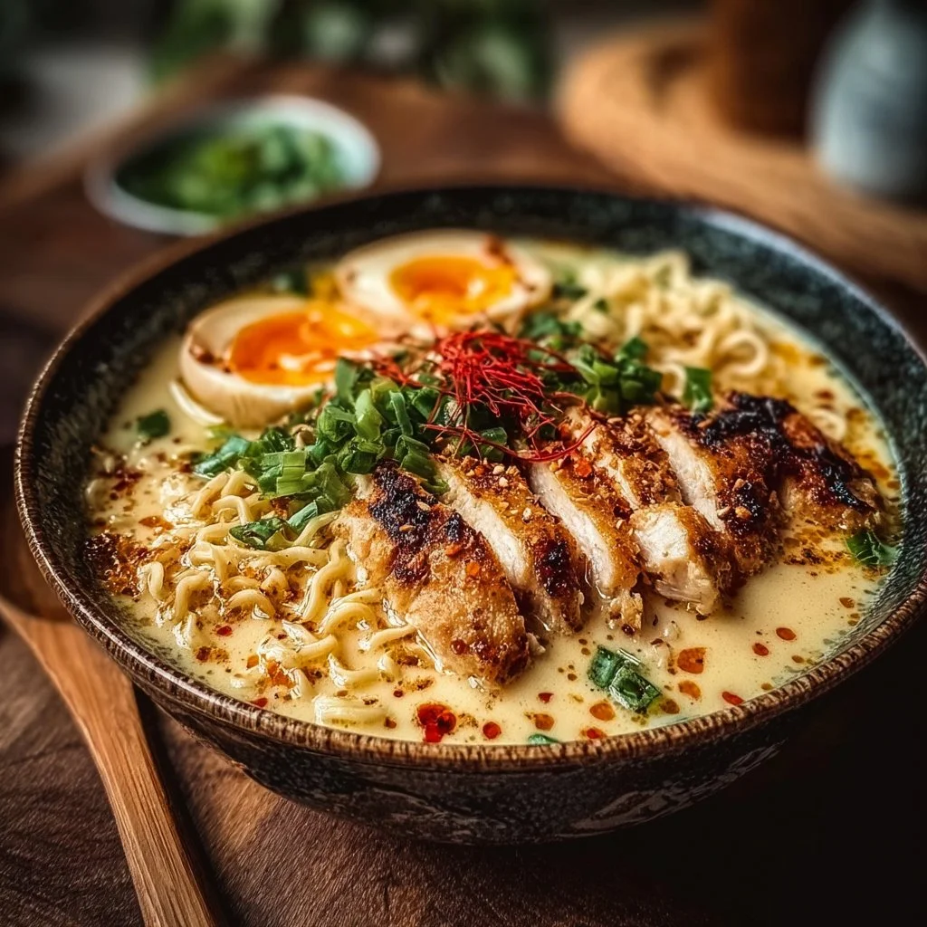 Creamy Garlic Chicken Ramen