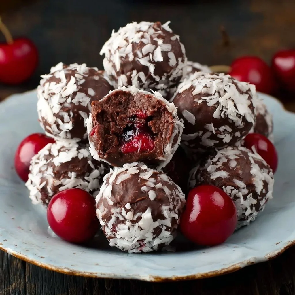 Decadent Chocolate Coconut Cherry Balls: No-Bake Delight