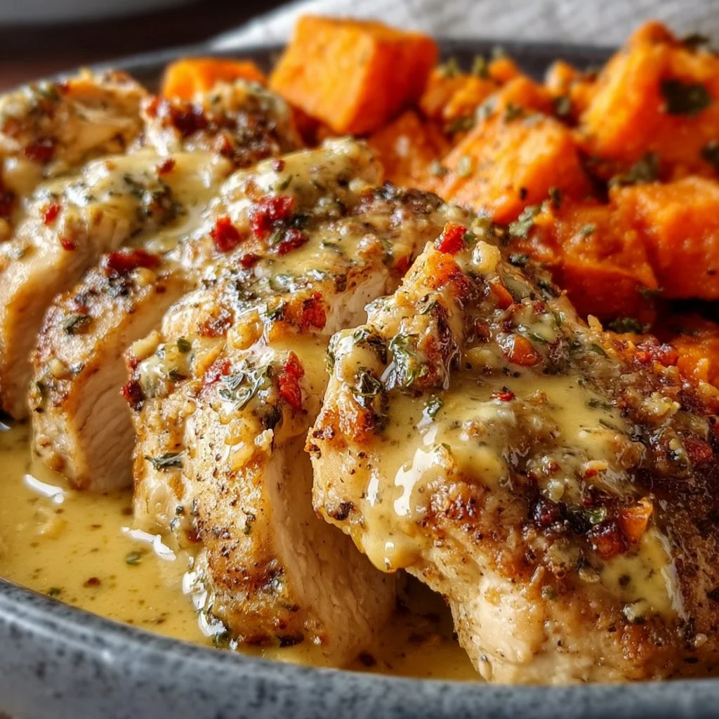 Easy Maple Dijon Chicken Bowl with Sweet Potatoes