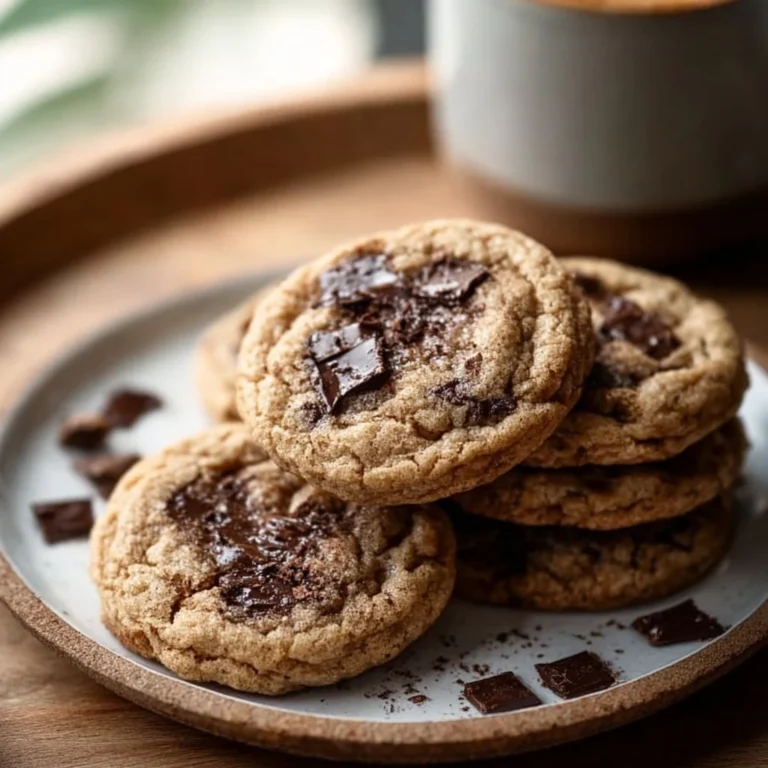 Freshly baked espresso chocolate chip cookies on a cooling rack