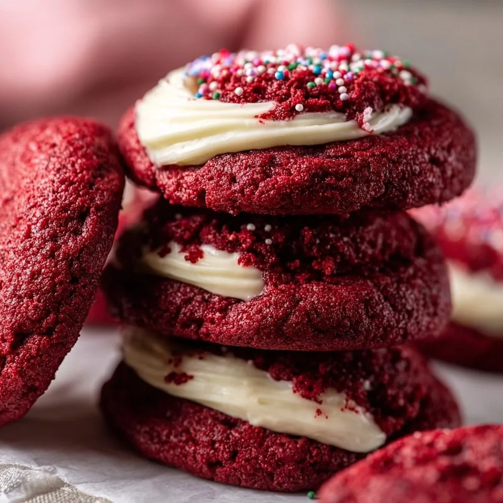Frosted Red Velvet Cookies