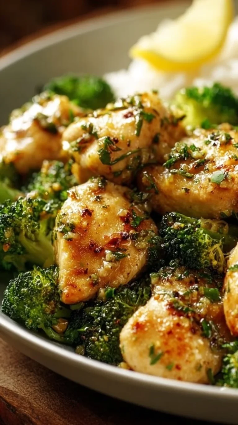 Garlic Butter Chicken served with steamed broccoli for a flavorful meal