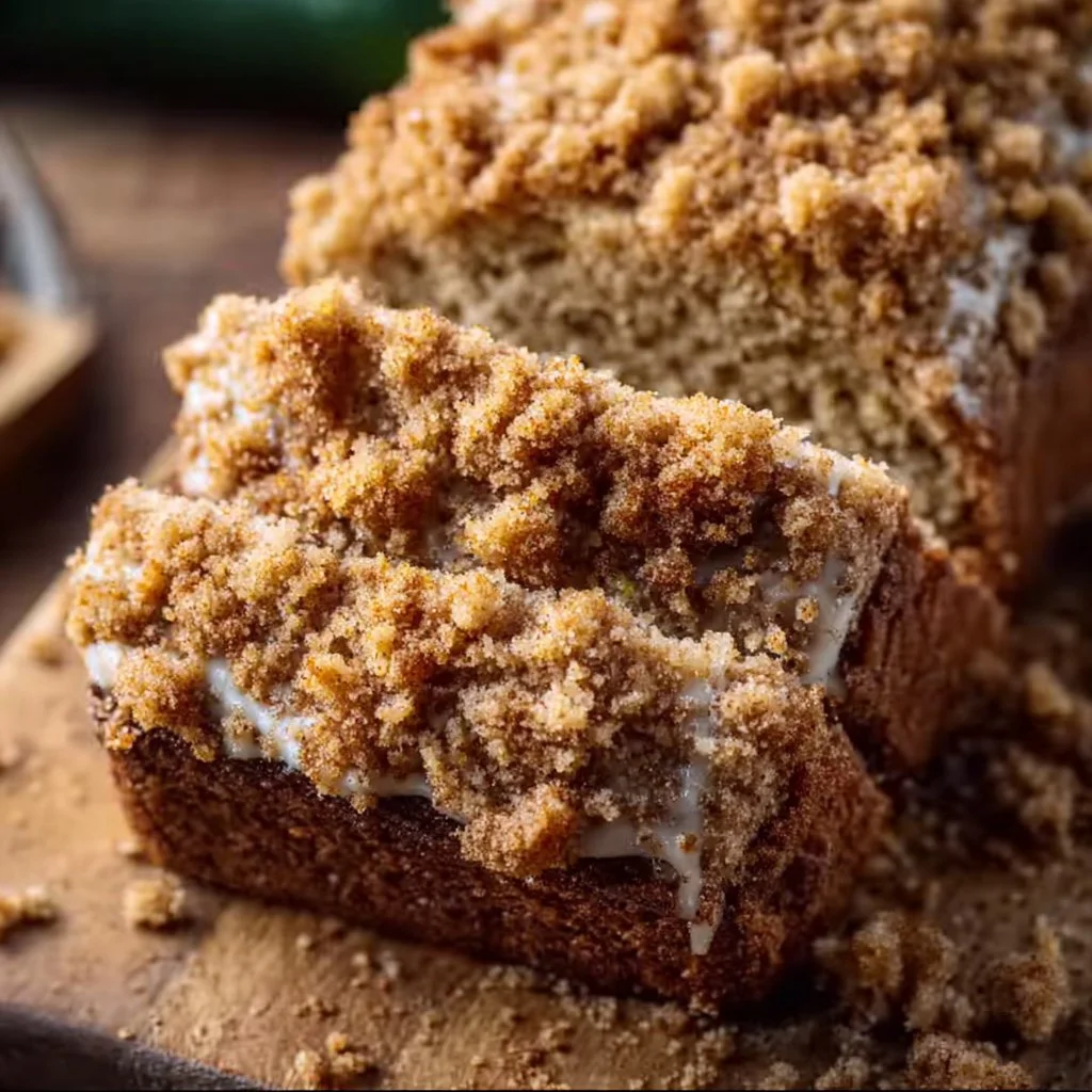 Delicious Heavenly Streusel Apple Zucchini Bread fresh out of the oven