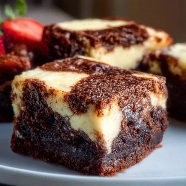 Delicious cheesecake brownies with a creamy top and rich brownie base