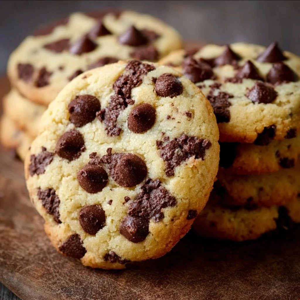 Irresistible cheesecake cookies with chocolate chips on a plate