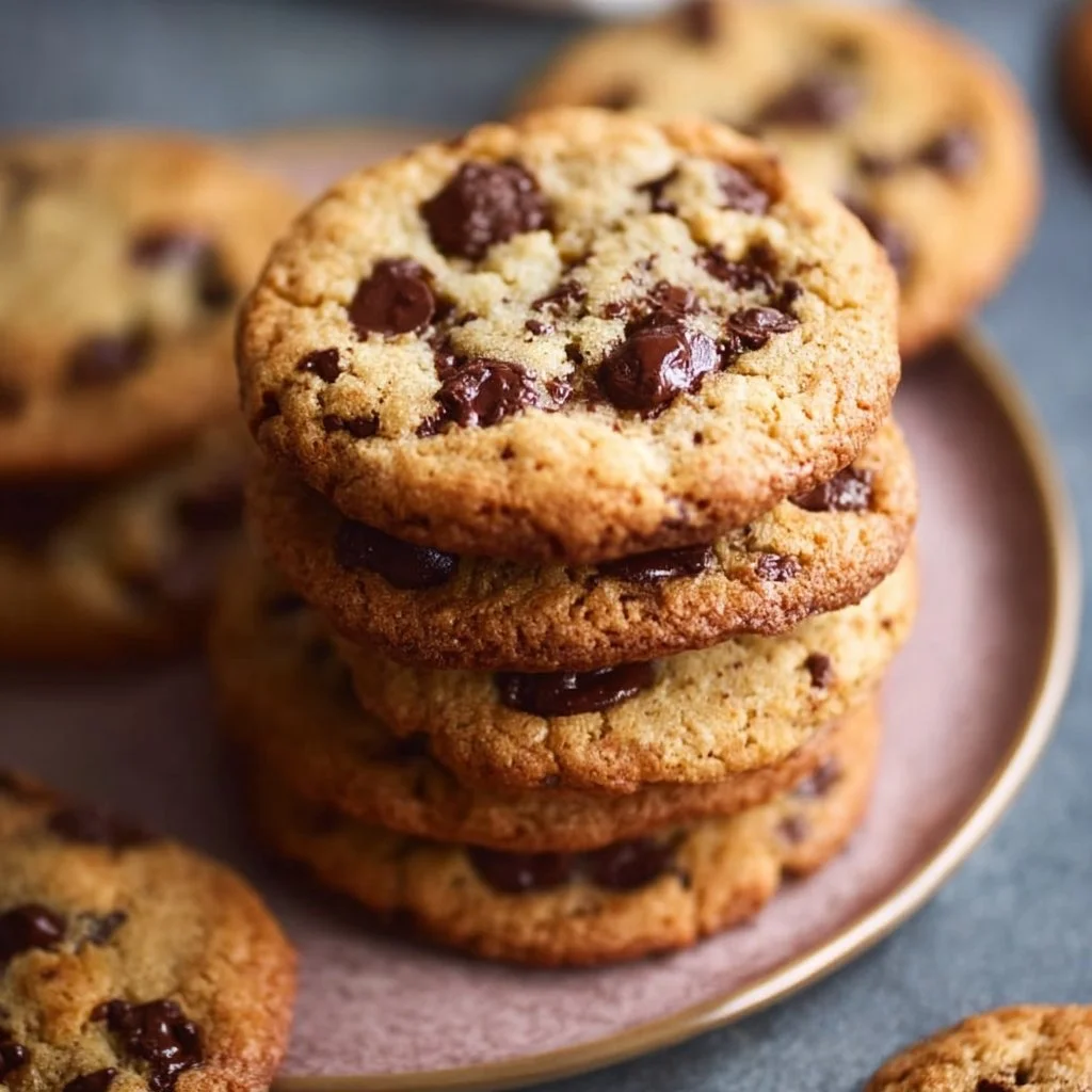 Delicious homemade chocolate chip cookies on a plate