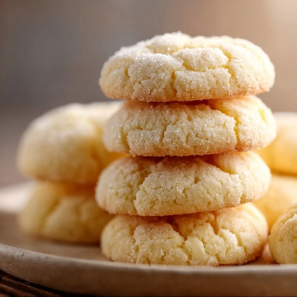 Delicious cream cheese cookies on a plate, perfect for sharing or indulging.