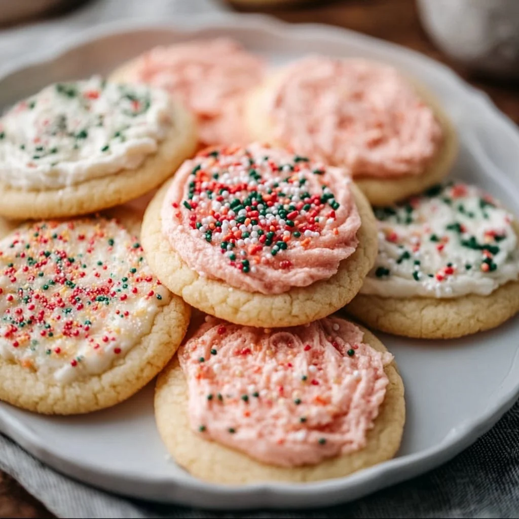 Irresistible Crumbl Christmas Sugar Cookies decorated for the holiday season