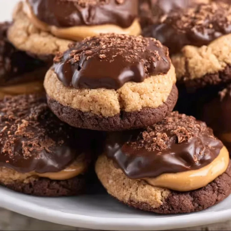 Batch of irresistible Peanut Butter Buckeye Cookies on a cooling rack