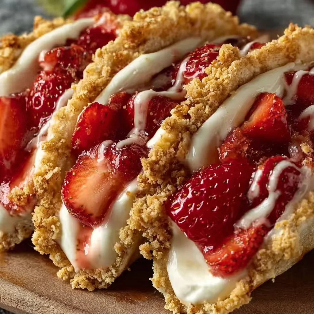 Irresistible Strawberry Crunch Cheesecake Tacos