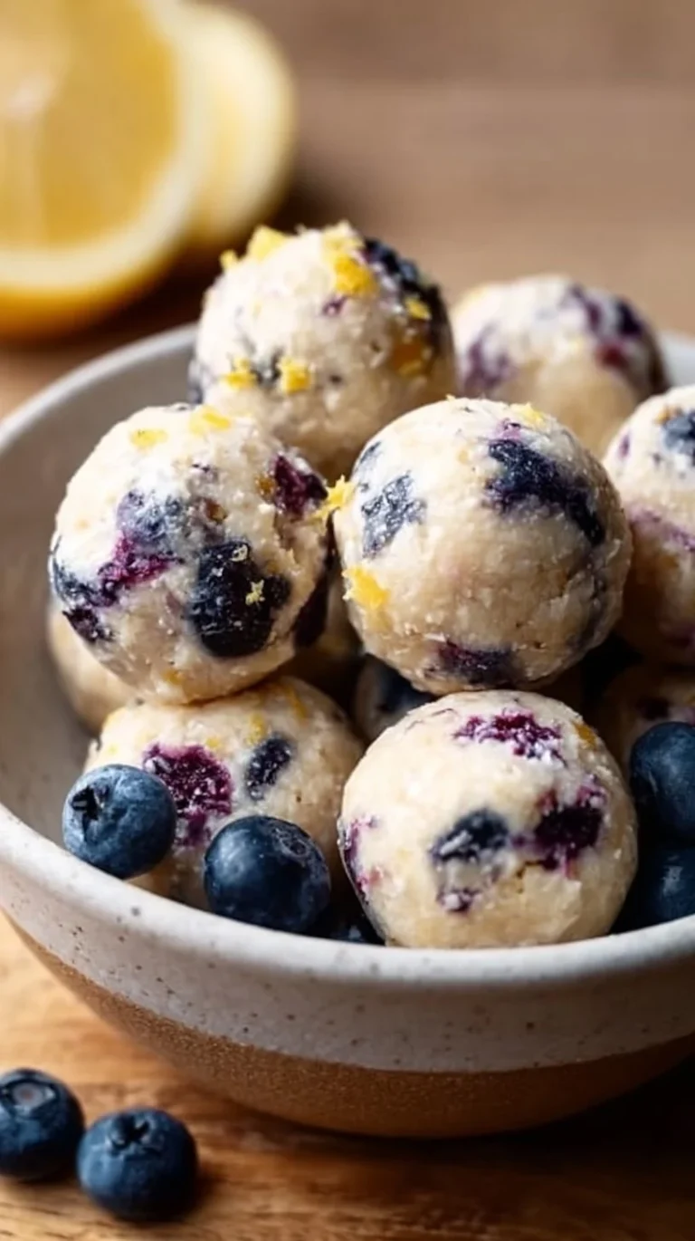 Lemon Blueberry Cottage Cheese Protein Bites for a healthy snack option