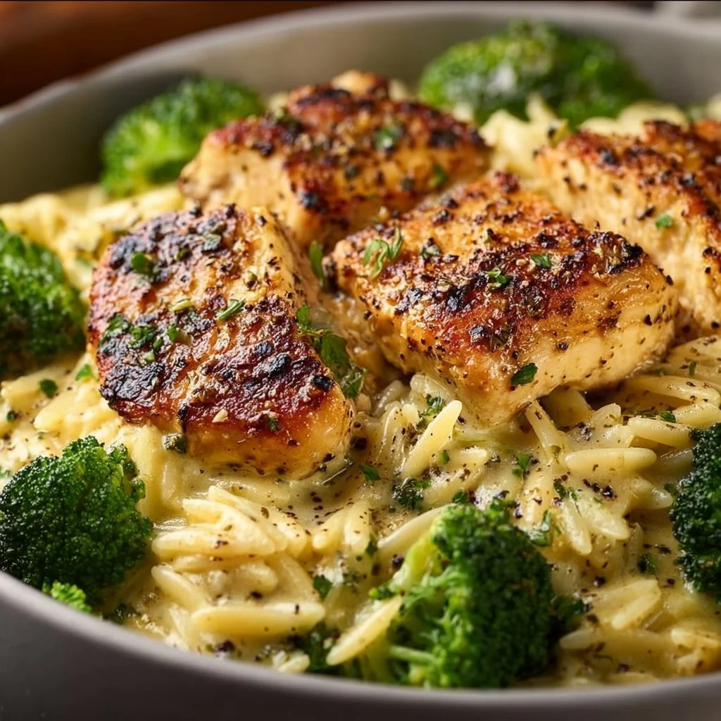 Lemon Pepper Chicken Broccoli Orzo