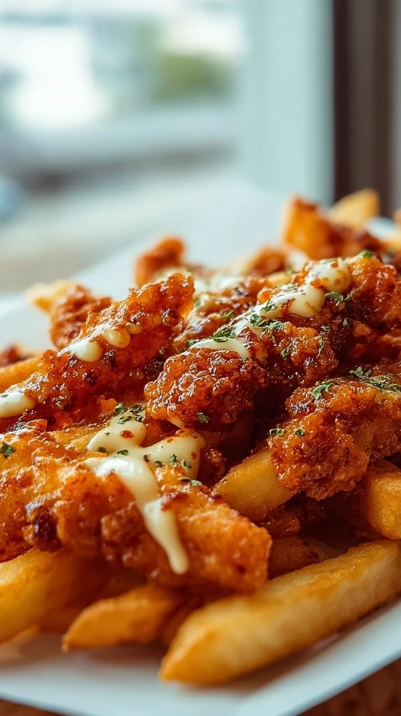 Delicious Louisiana Voodoo Fries styled as Wingstop copycat recipe