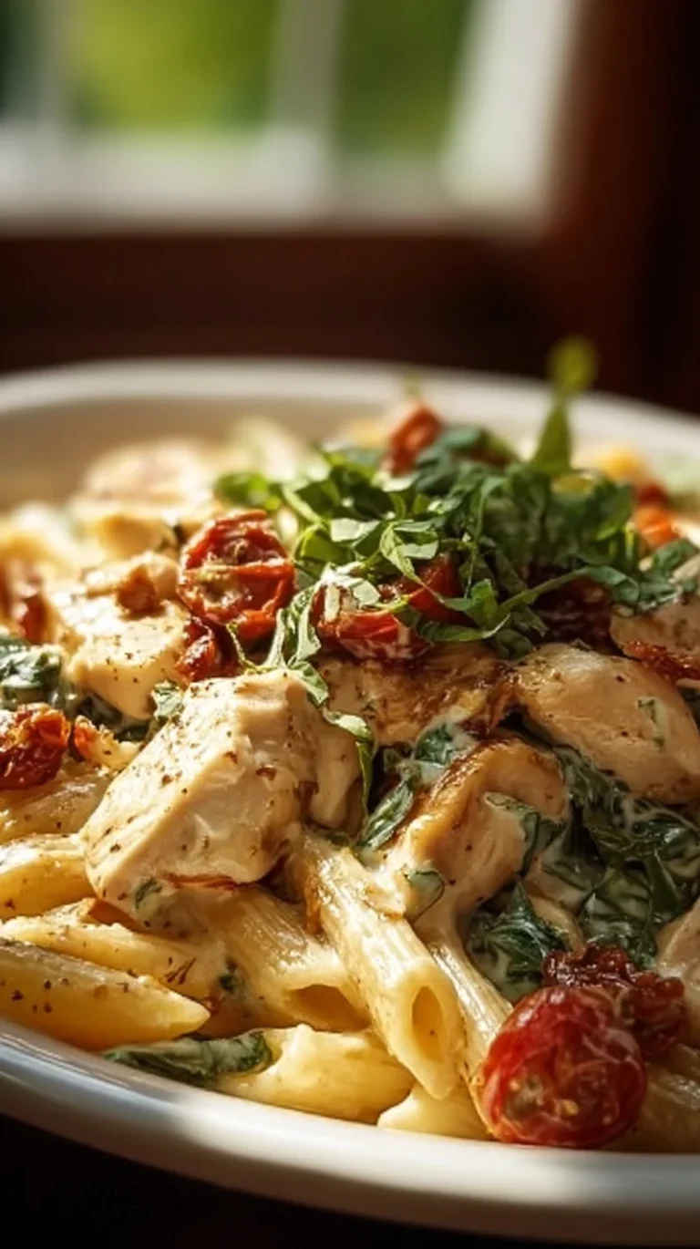 Delicious Marry Me Chicken Pasta topped with creamy sauce and herbs.