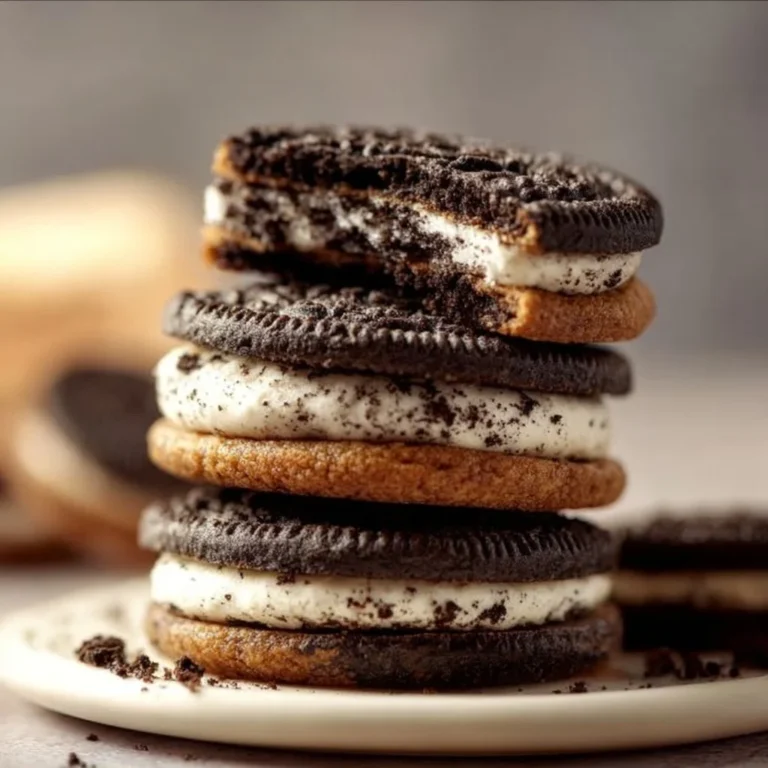 Delicious Oreo Cheesecake Cookies with creamy filling and Oreo chunks