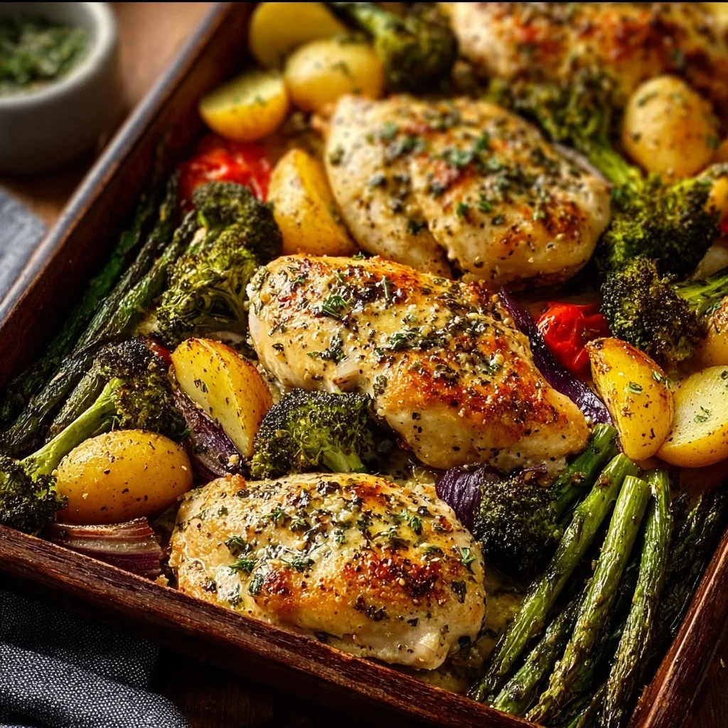 Sheet Pan Garlic Butter Chicken and Veggies
