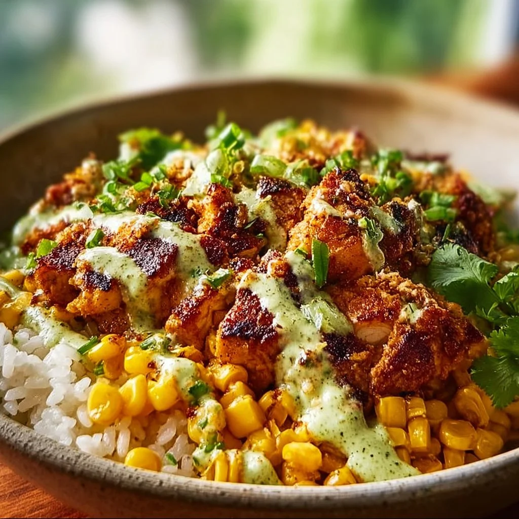 Street Corn Chicken Rice Bowl