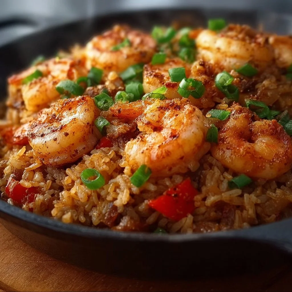 Ultimate Cajun Shrimp Dirty Rice Skillet