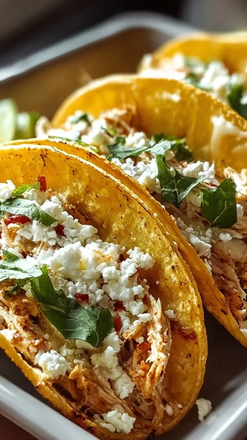 Delicious white chicken chili tacos topped with fresh ingredients