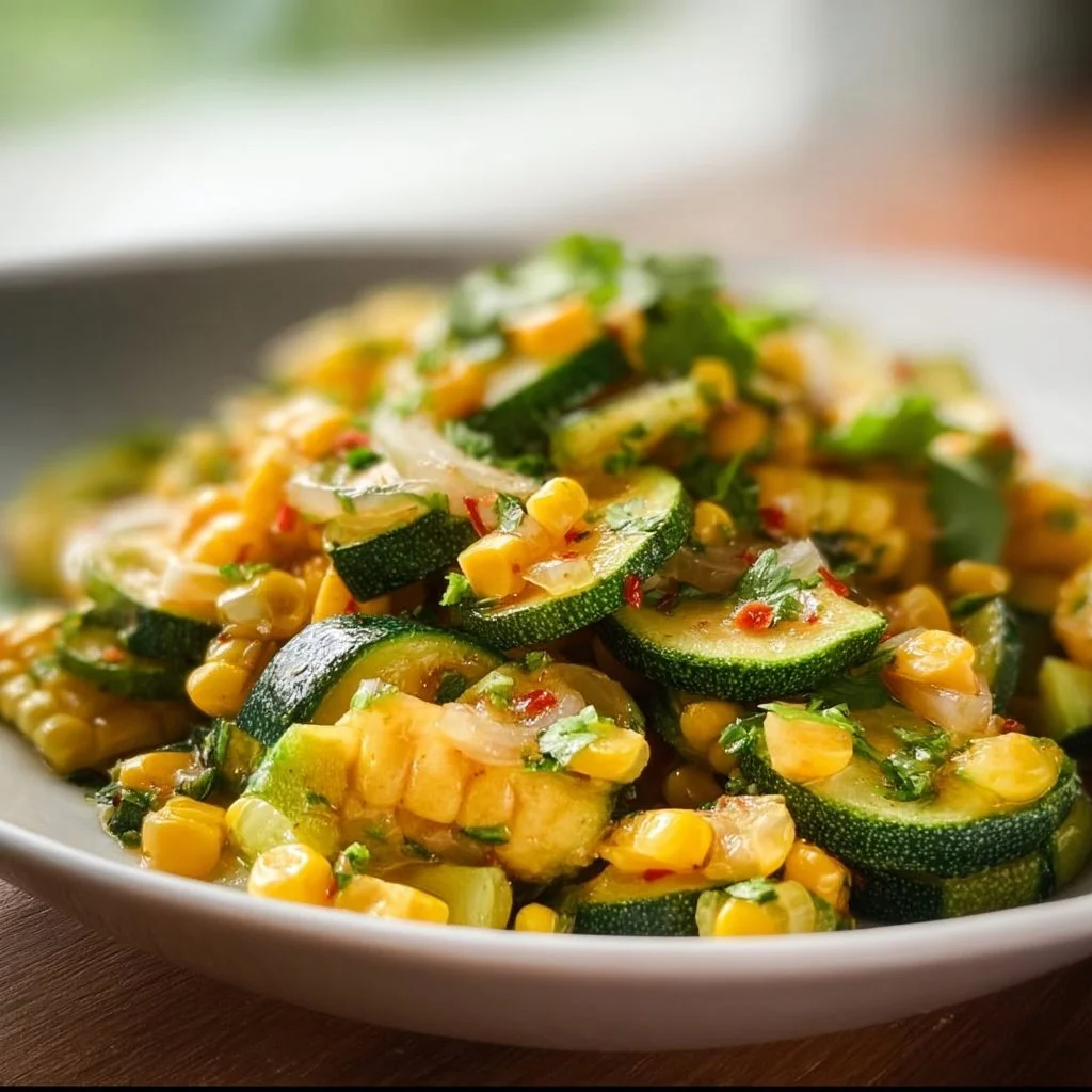 Fresh zucchini and corn ready for a healthy meal preparation
