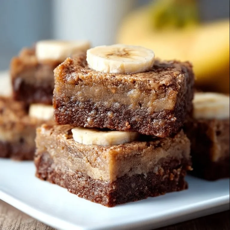 Delicious banana bread brownies fresh out of the oven
