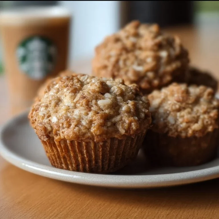 Freshly baked Banana Bread Muffins on a rustic wooden table.