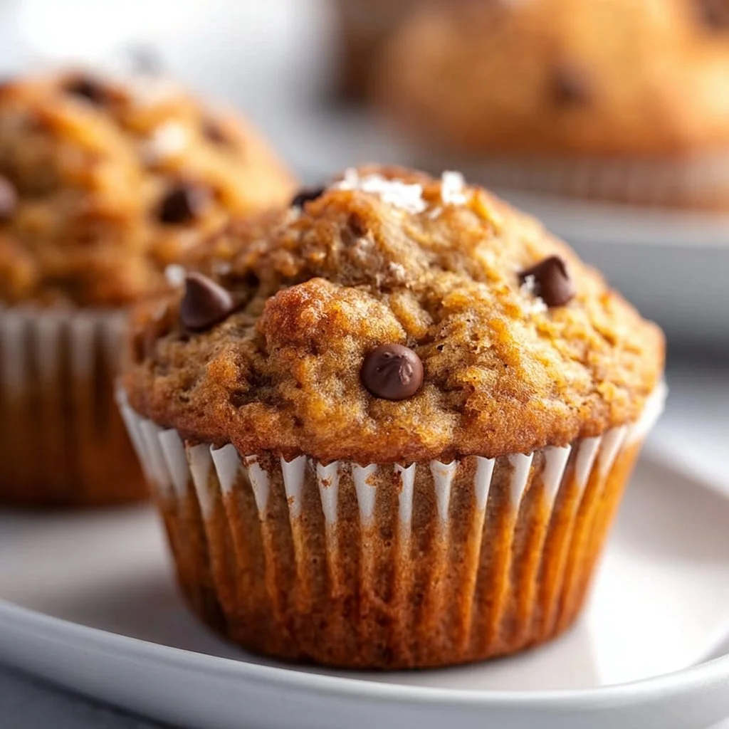 Delicious banana bread protein muffins fresh out of the oven.