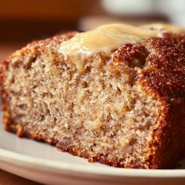 Delicious slice of Best Keto Banana Bread on a wooden table