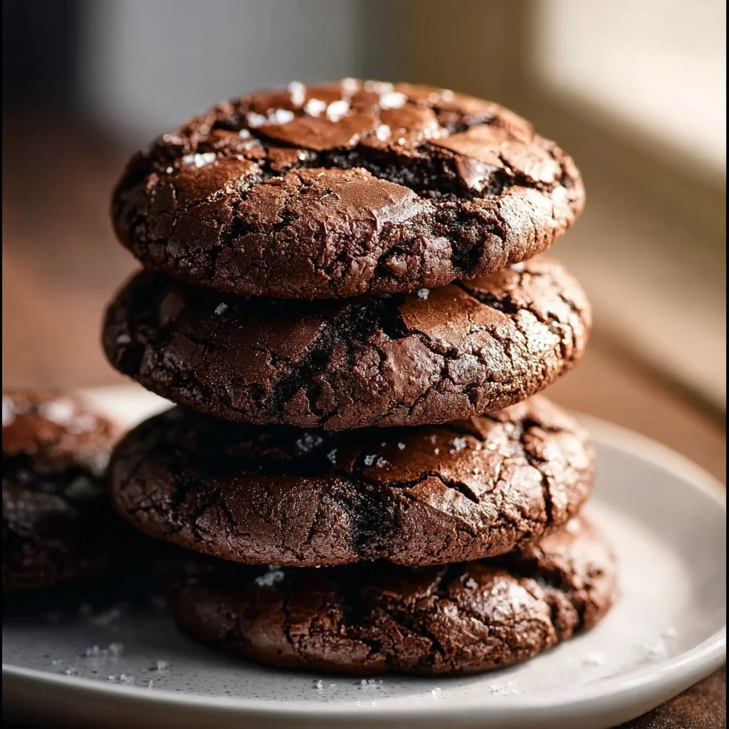 Delicious brownie cookies fresh out of the oven with chocolate chips