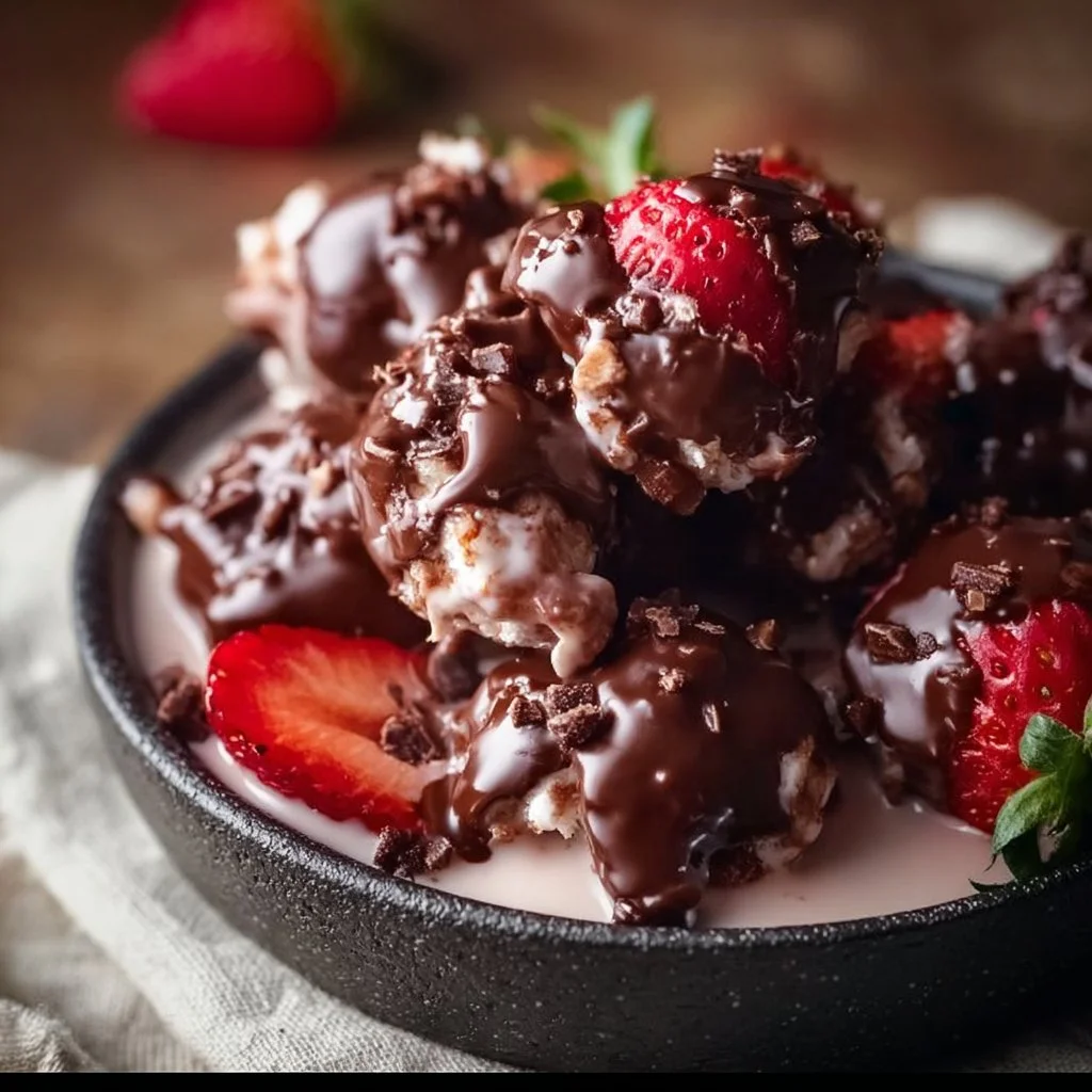 Chocolate-Covered Strawberry Yogurt Clusters