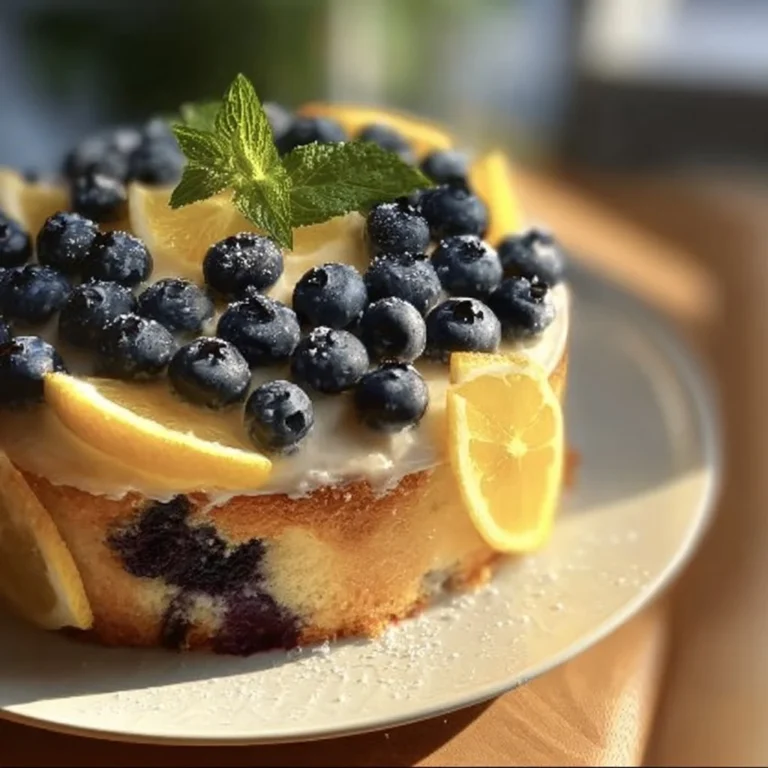Delicious Citrus Blueberry Cake with vibrant blueberries and citrus zest.