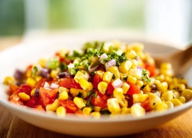 Delicious homemade corn salsa with fresh ingredients in a bowl