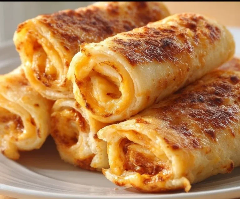 Delicious crispy cheesy roll ups snack on a plate