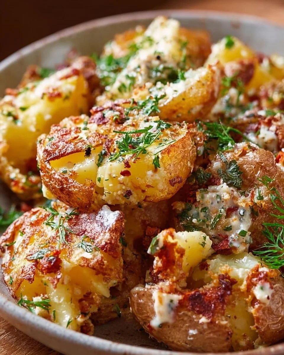 Crispy Smashed Potato Salad