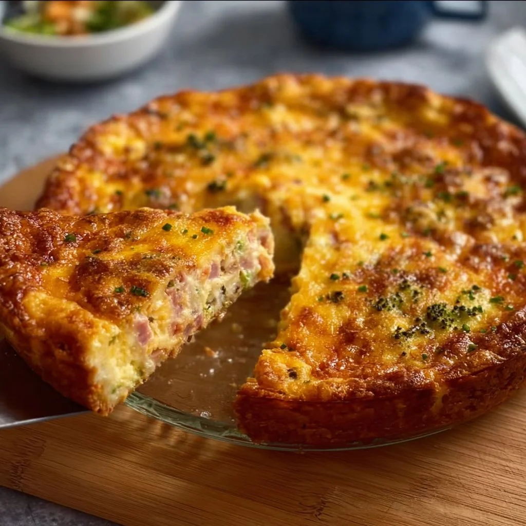 Crustless Ham and Cheese Quiche