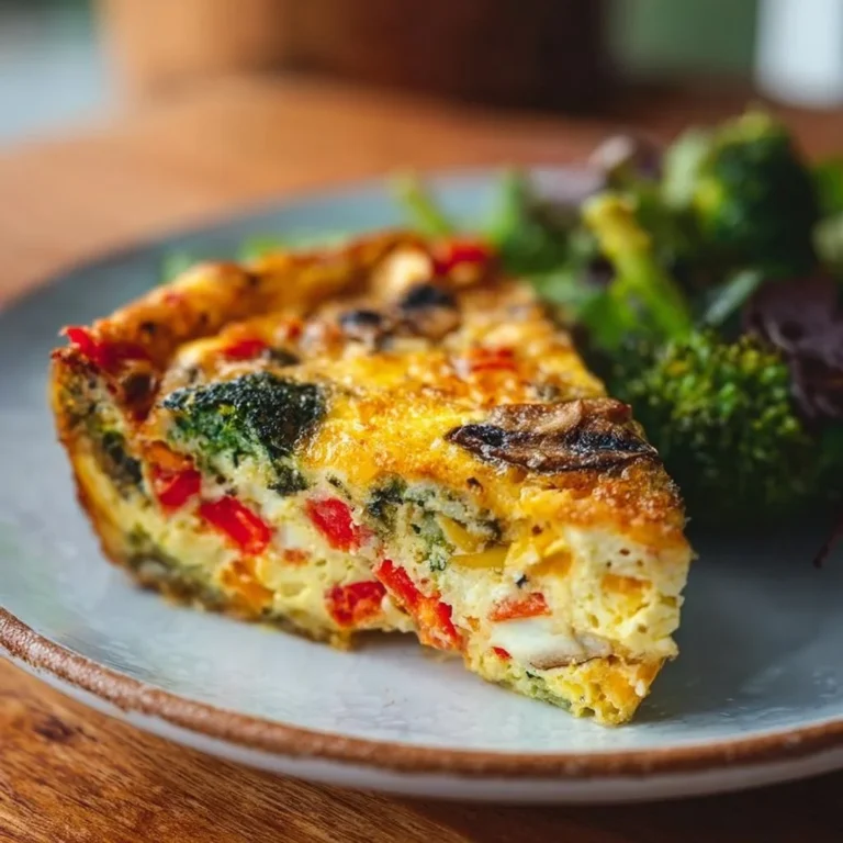 Delicious crustless veggie quiche filled with fresh vegetables for a healthy meal