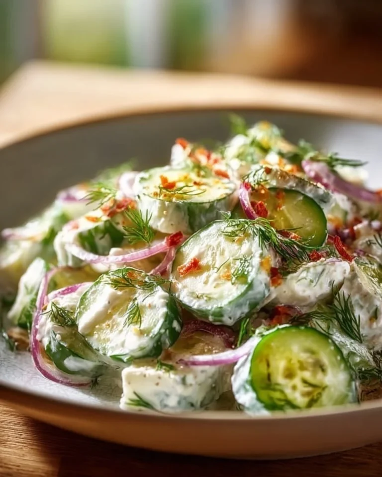 Delicious Cucumber Ranch Crack Salad in a bowl garnished with herbs.